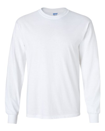 Cotton 6 oz. Long-Sleeve T-Shirt (G240) White, M | Amazon.com